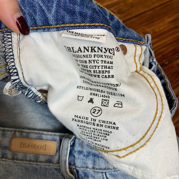 Blank NYC Women's Madison Crop Distressed Jeans High Rise Size 27 - Picture 8 of 11